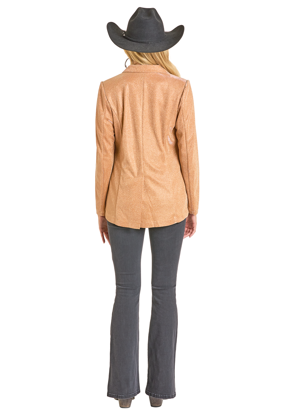 Panhandle Womens Orange Iridescent Blazer