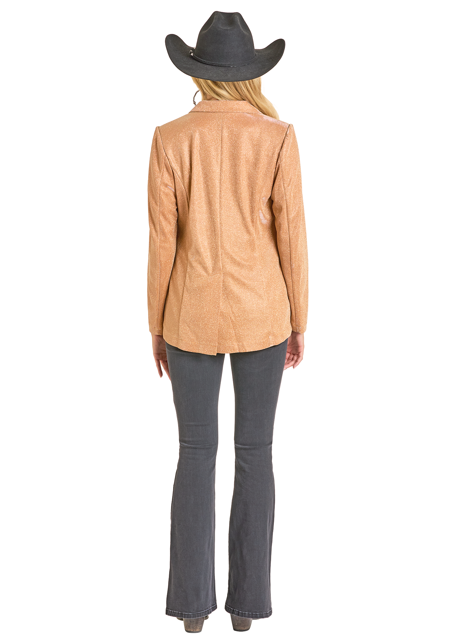 Panhandle Womens Orange Iridescent Blazer