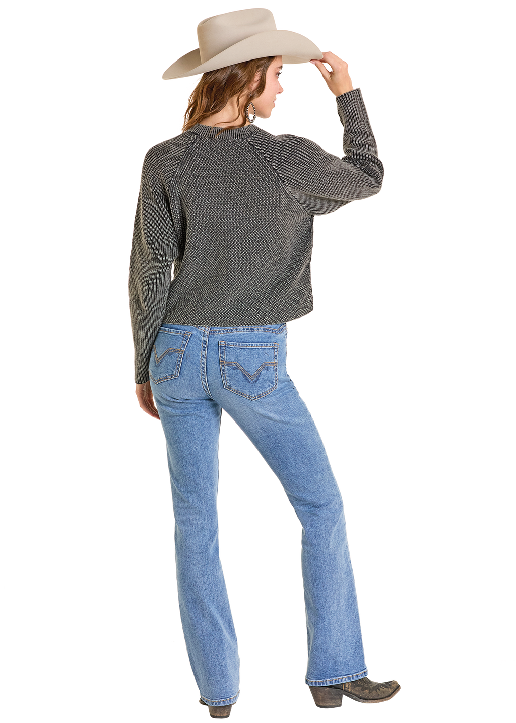 Panhandle Womens Black  New Skip to product information Cord Knit Cardigan Sweater