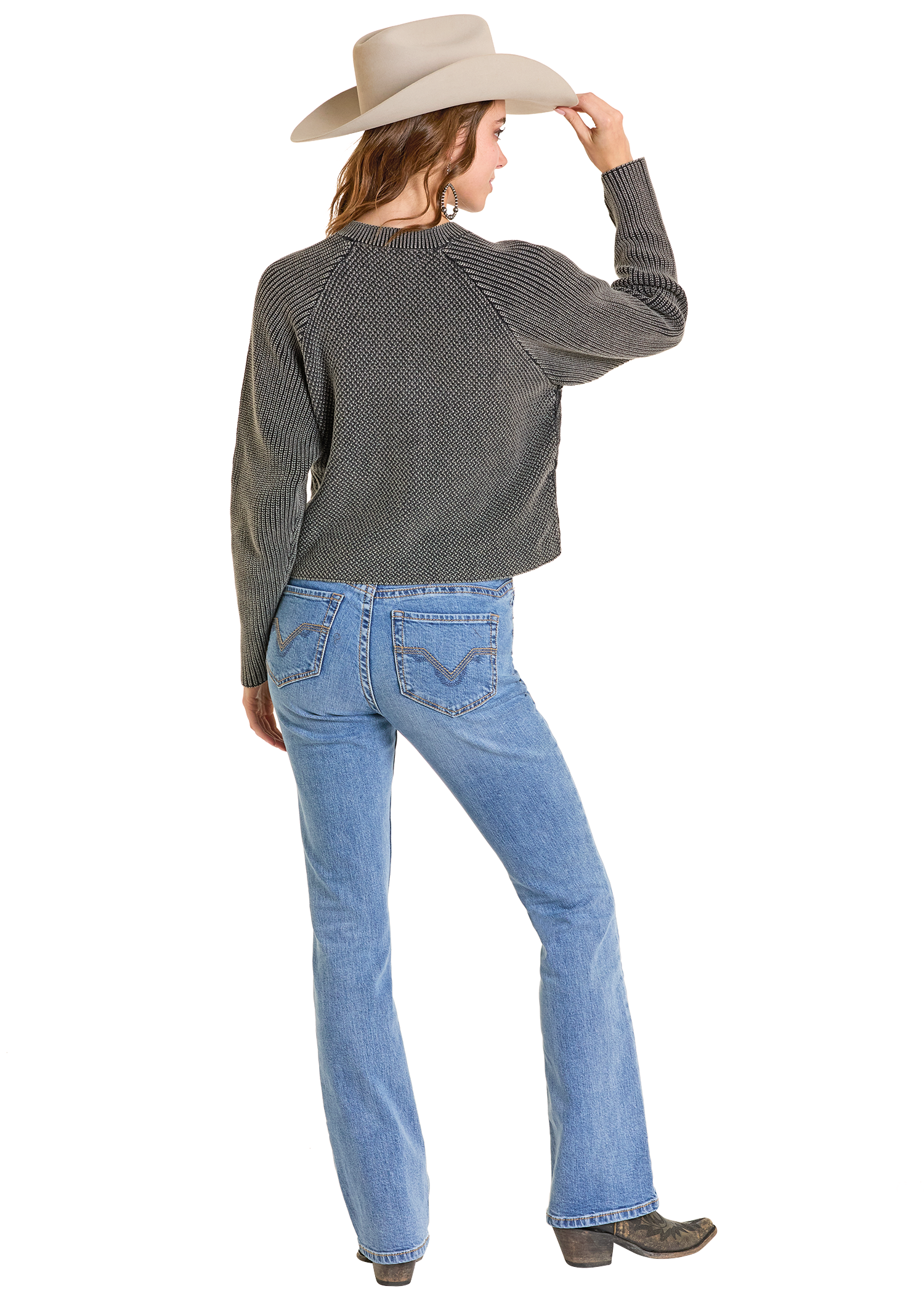 Panhandle Womens Black  New Skip to product information Cord Knit Cardigan Sweater