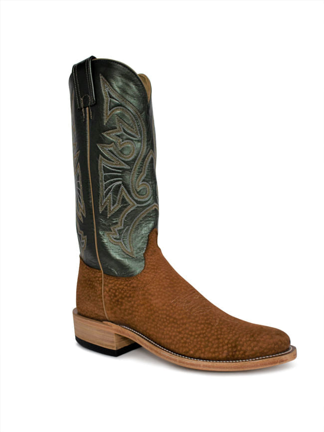 Mens Olathe Peanut Carpincho Green Velvet Cowboy Boots