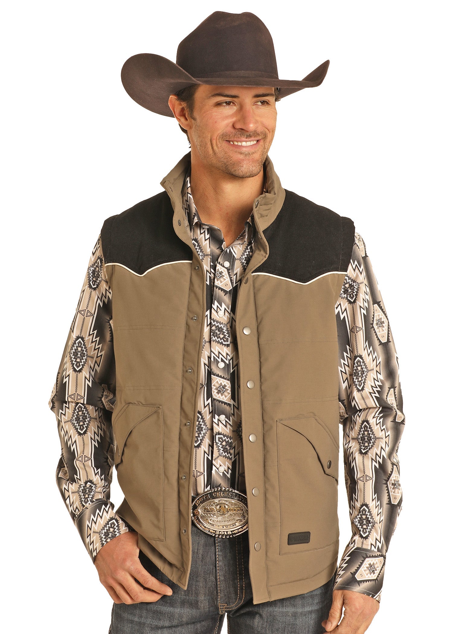 Panhandle Mens Brown Vintage '46 Puffer Vest