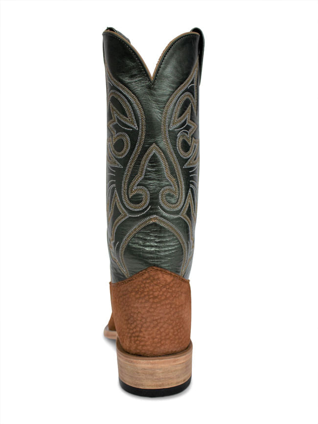 Mens Olathe Peanut Carpincho Green Velvet Cowboy Boots