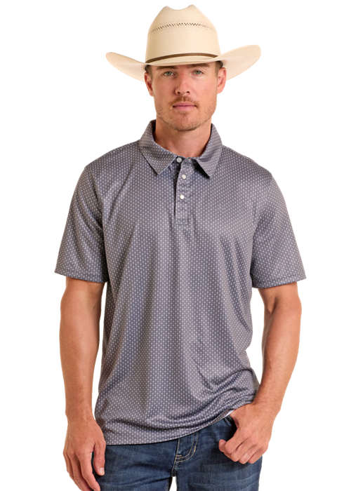 Panhandle Mens Charcoal Printed Polo