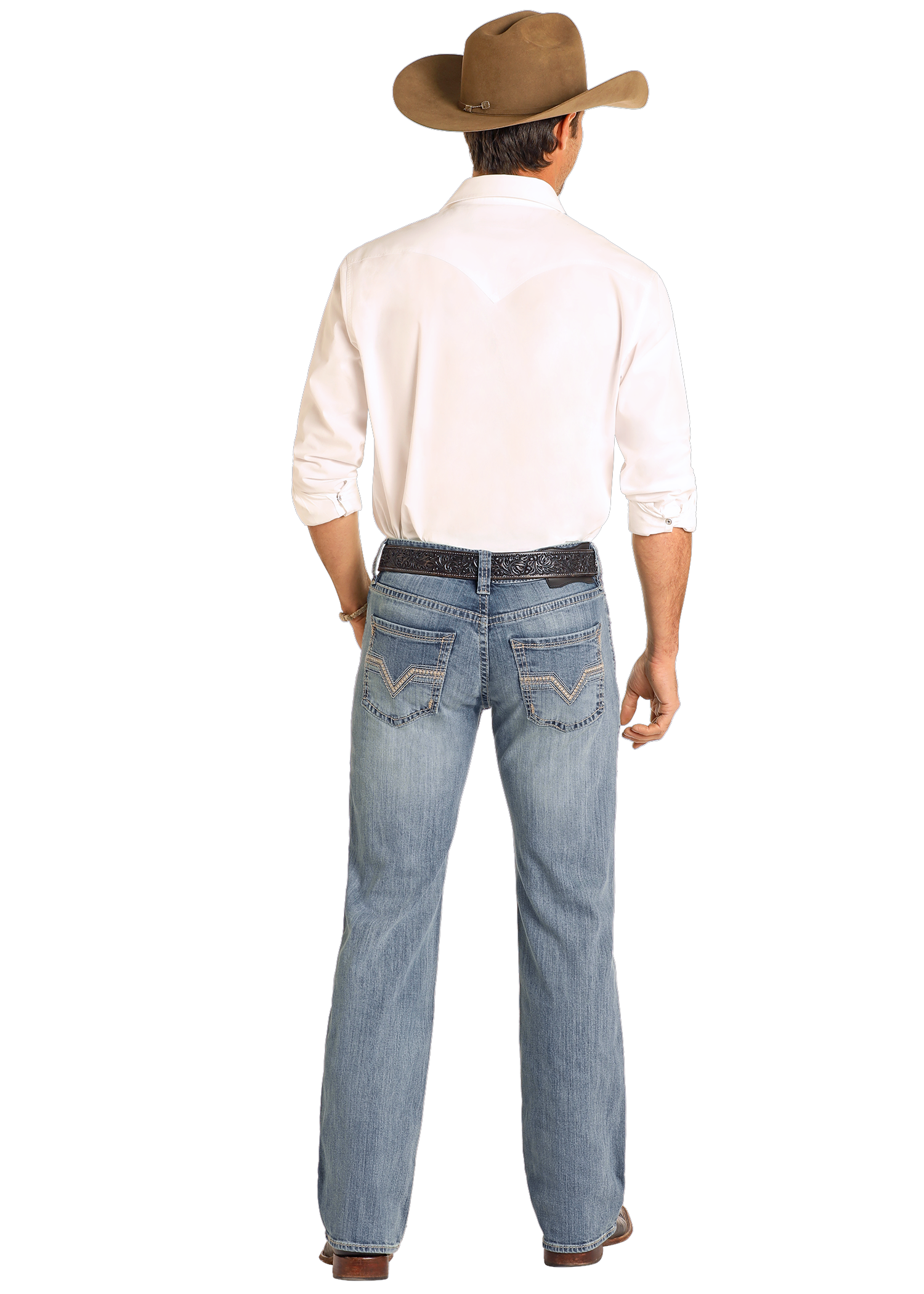 Panhandle Mens Regular Fit Ladder Stitch Straight Leg Jeans