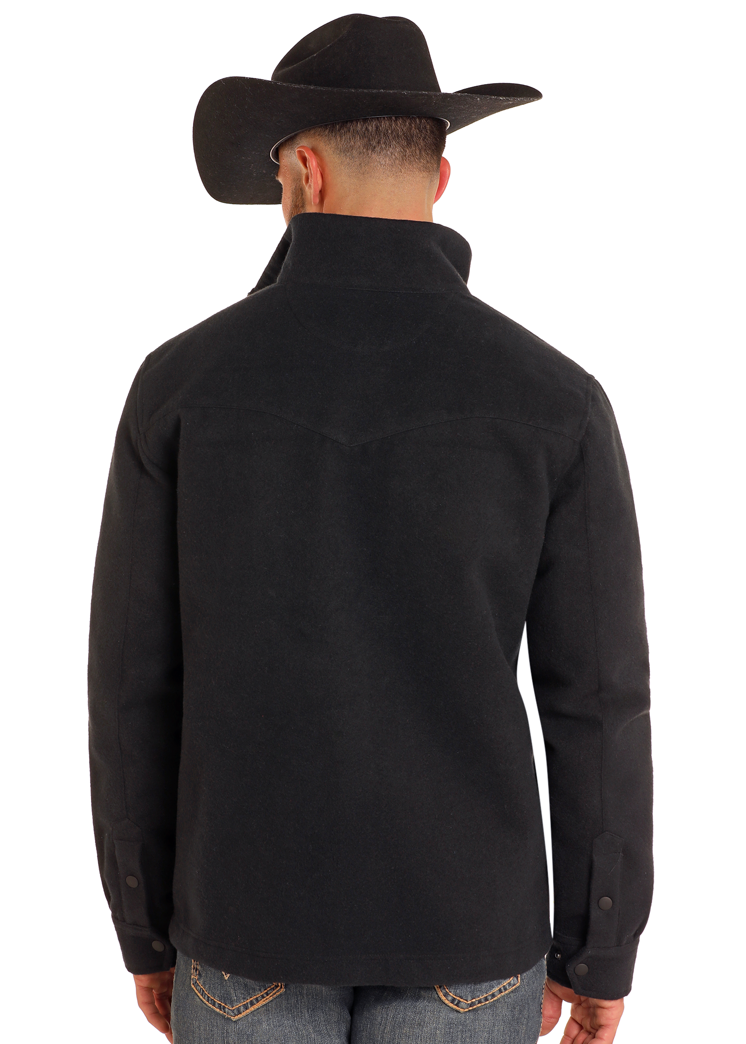 Panhandle Mens Black Solid Twill Jacket