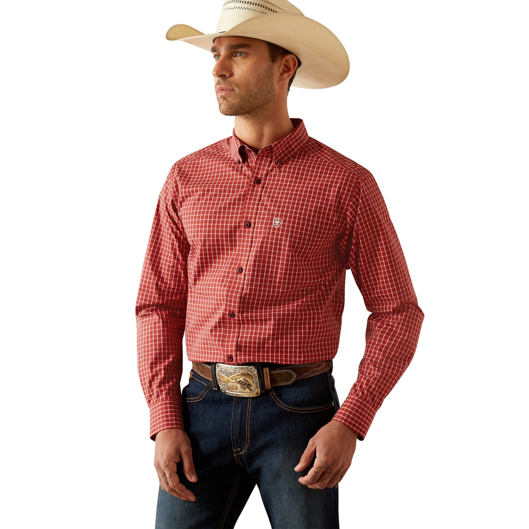 Ariat Mens Red Pro Series Carlton Fitted Shirt