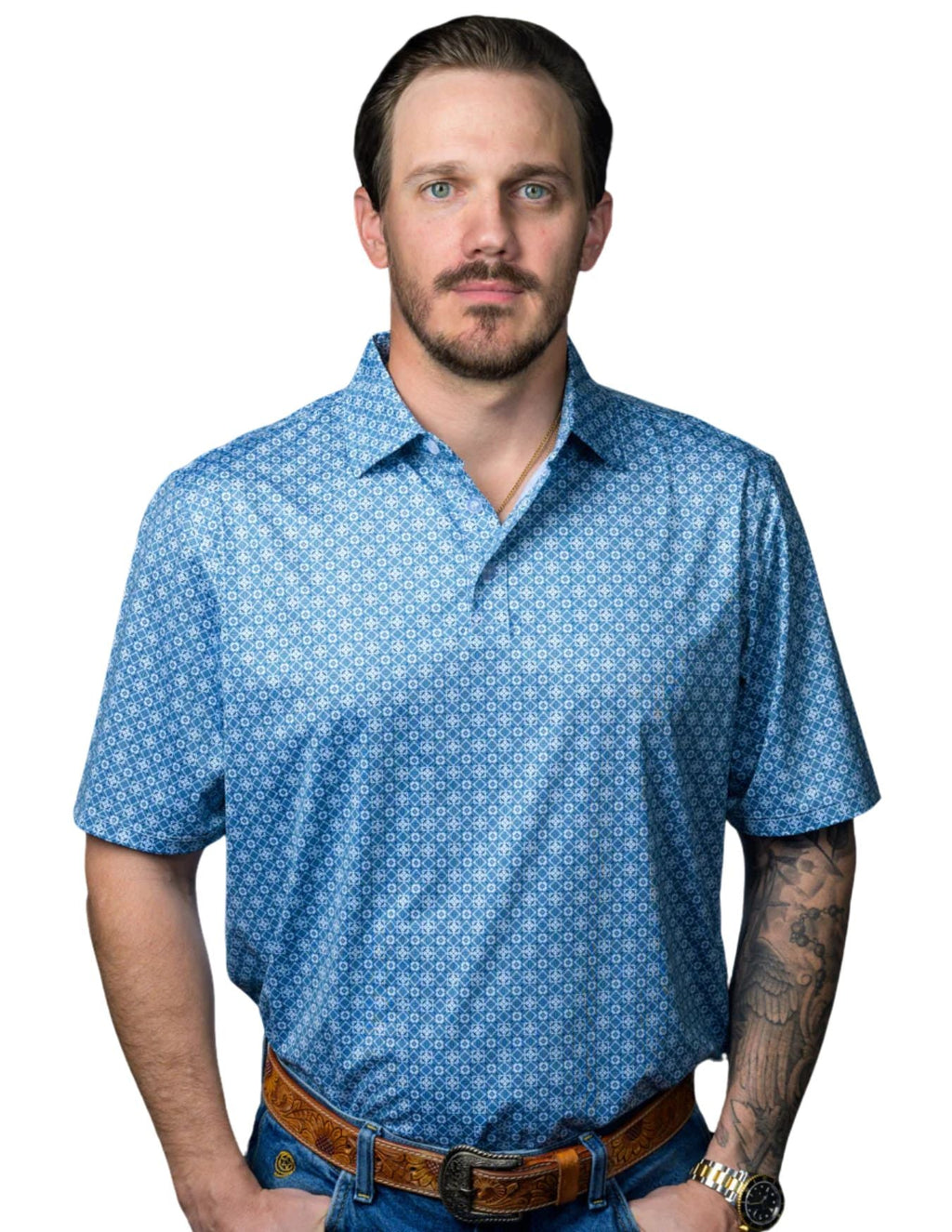 Mens Ferrell Blue Diamond Polo