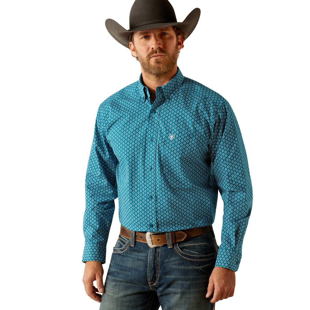 Ariat Mens Petey Dark Teal Classic Fit Shirt