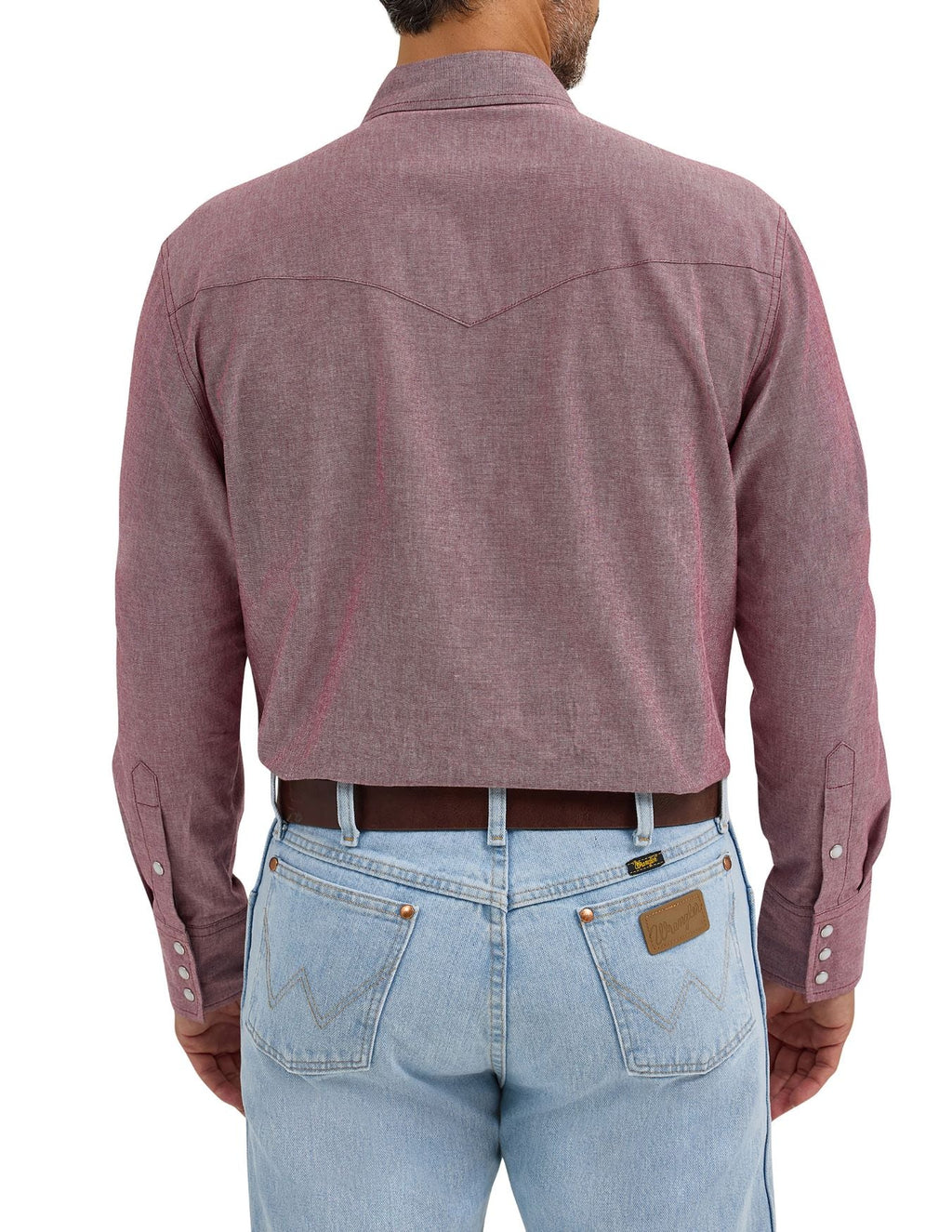 Wrangler Mens Western Chambray Long Sleeve Shirt