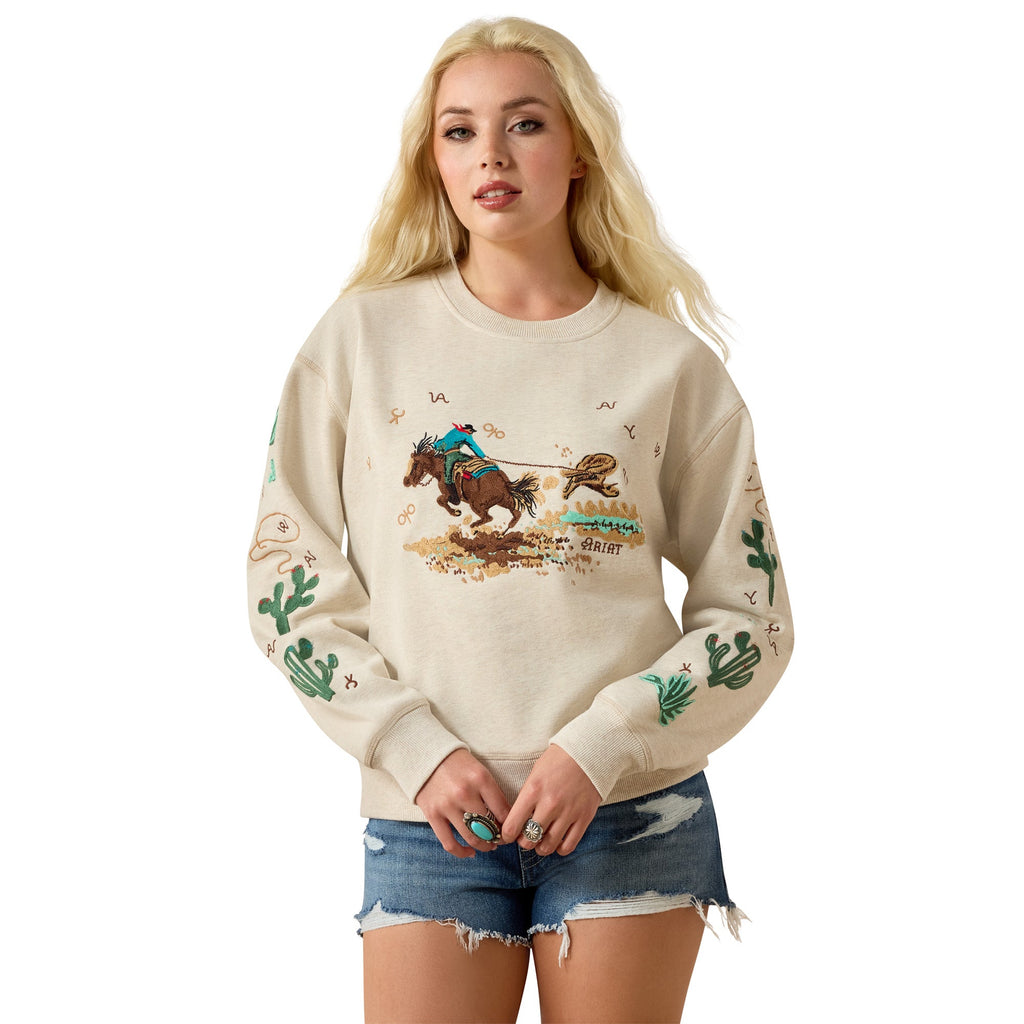 Ariat Womens Light Oatmeal Riata Sweatshirt