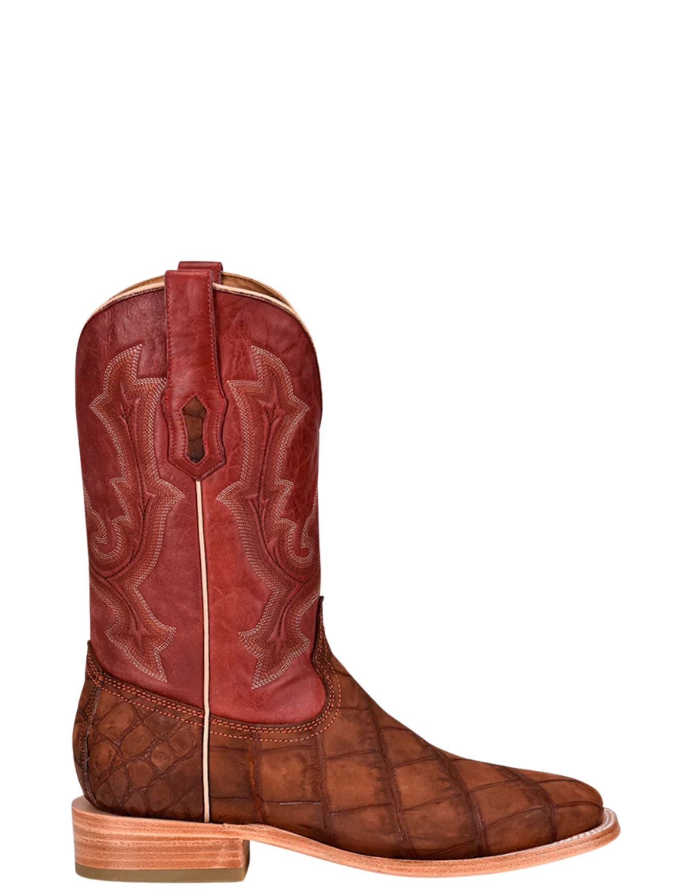 Corral Mens Cognac Alligator Square Toe Boots