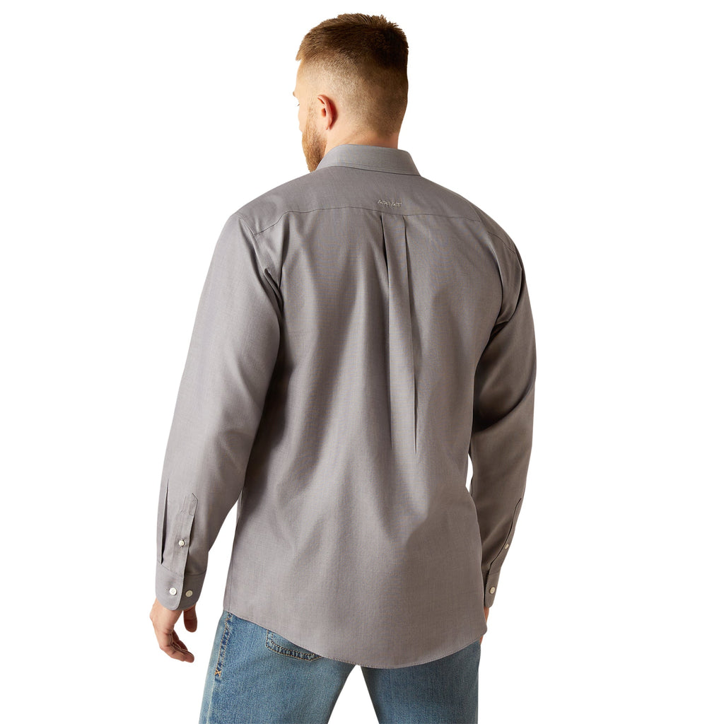 Ariat Mens Solid Grey Wrinkle Free Shirt