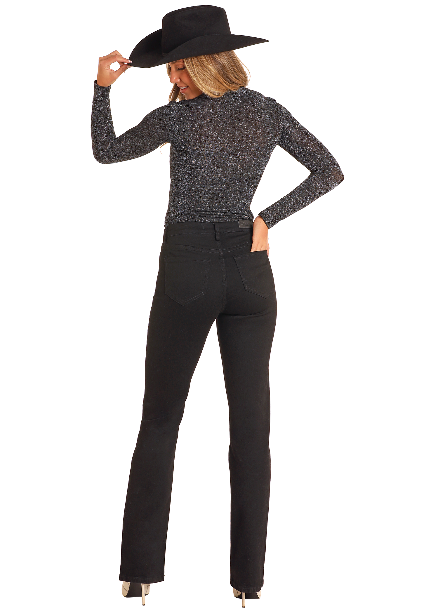 Panhandle Slim Womens Black Turtleneck Top