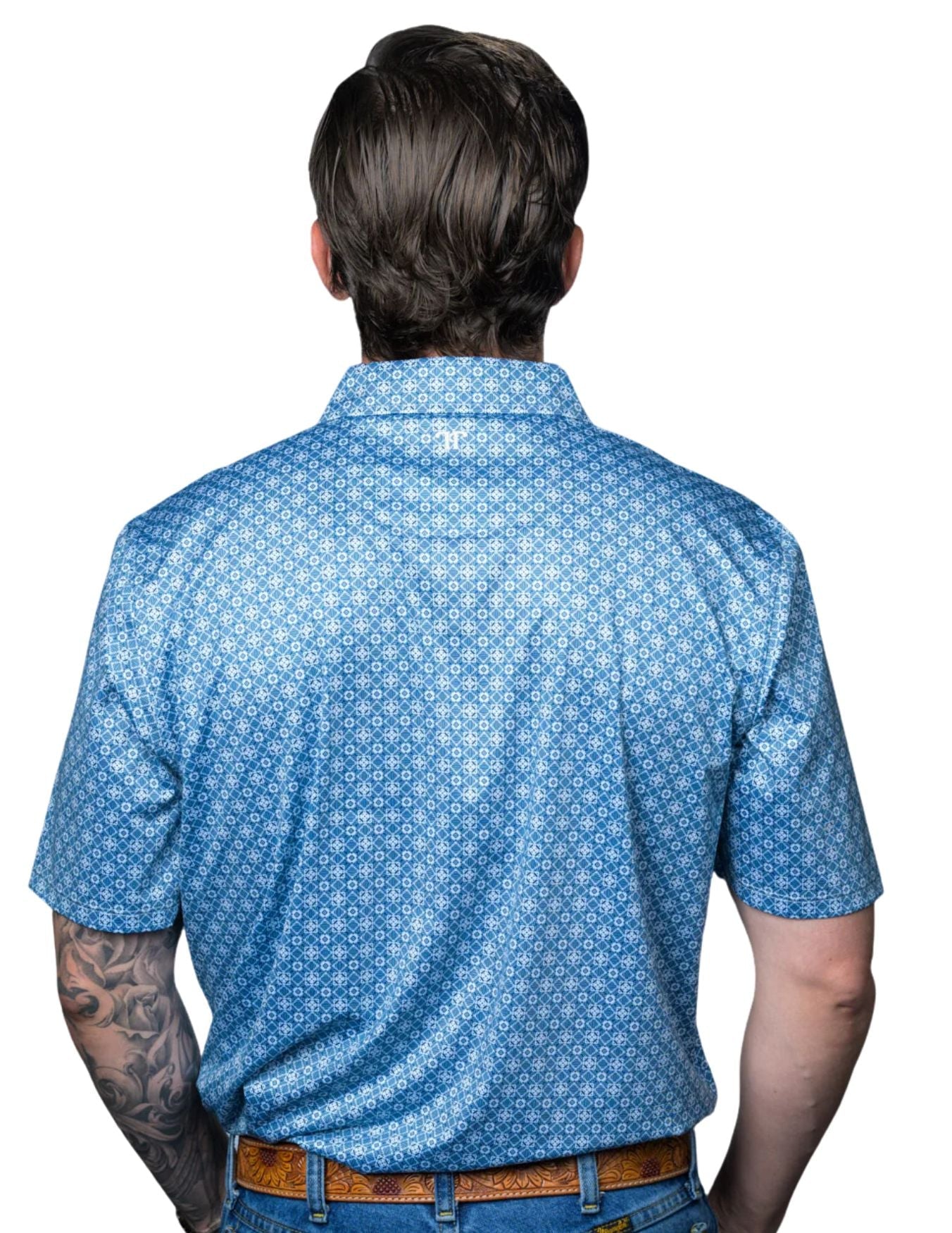 Mens Ferrell Blue Diamond Polo