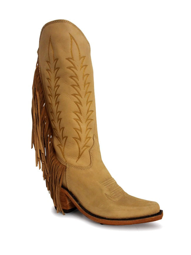 Liberty Black Womens Fringe Hueso Claro Boots