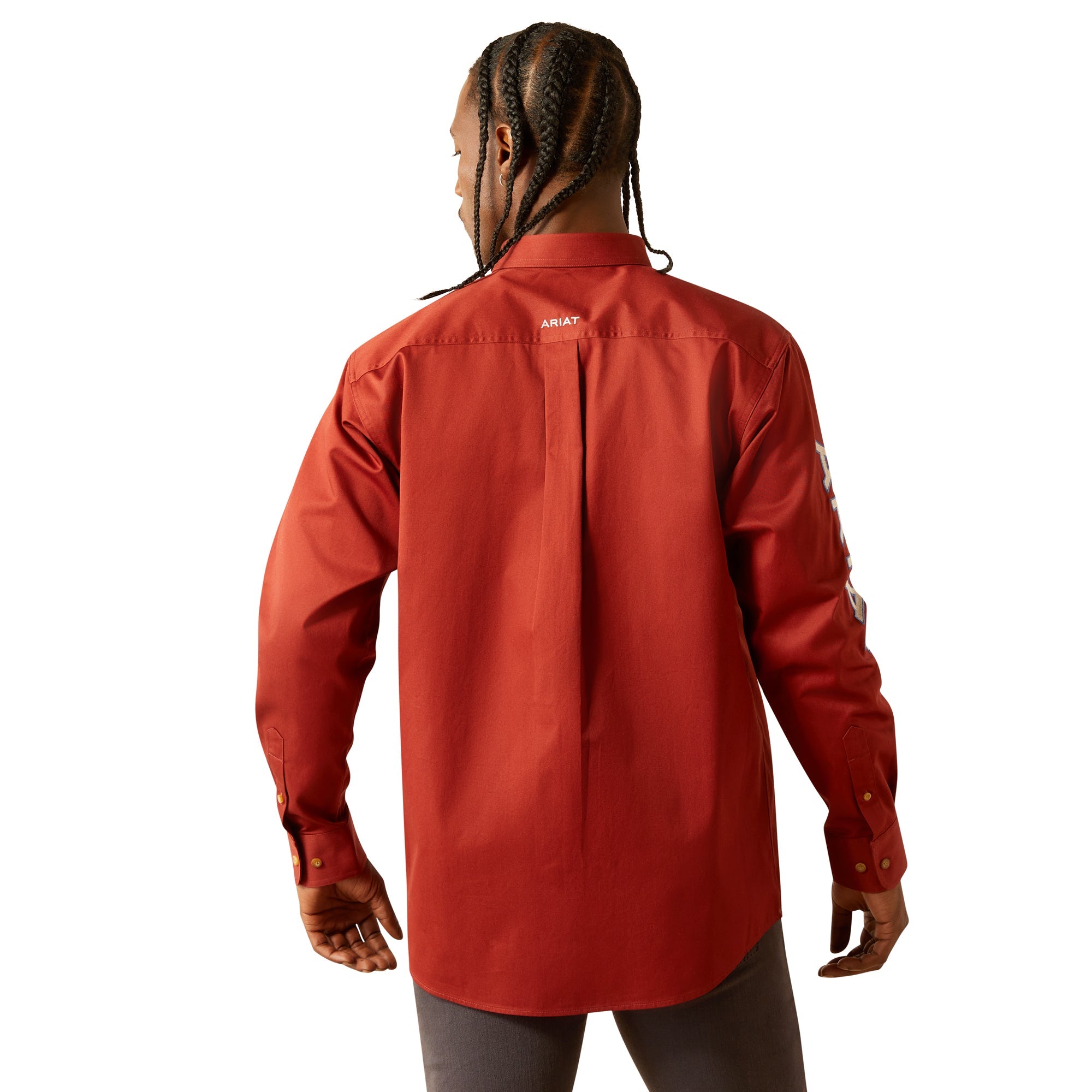 Ariat Mens Red Team Logo Twill Classic Fit Shirt