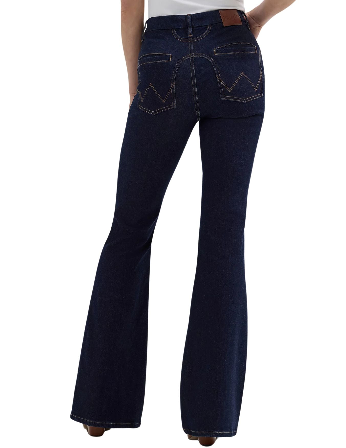 Wrangler Womens Dark Wash Flare Jeans