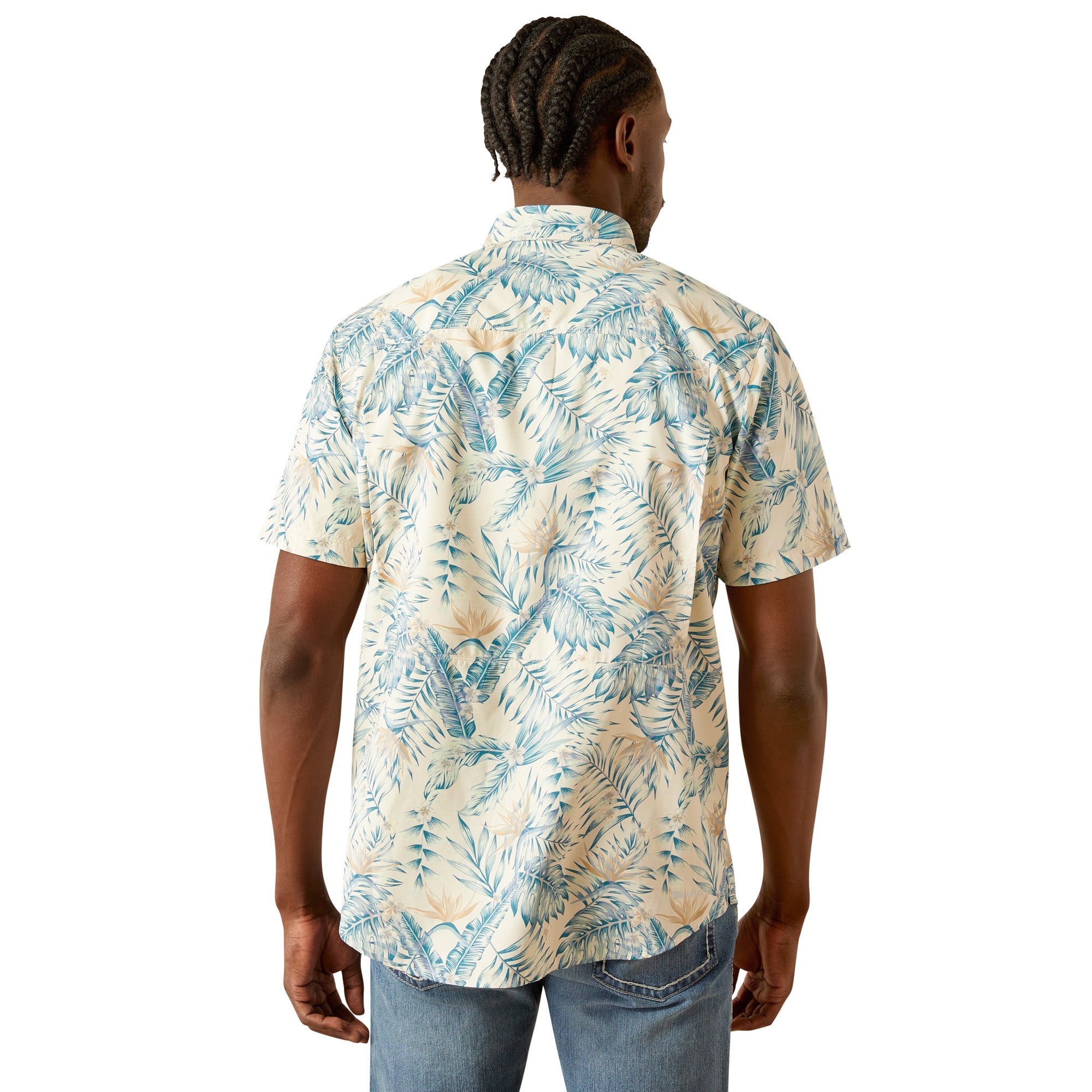 Ariat Mens Khaki Palm Print VentTEK Outbound Fitted Shirt