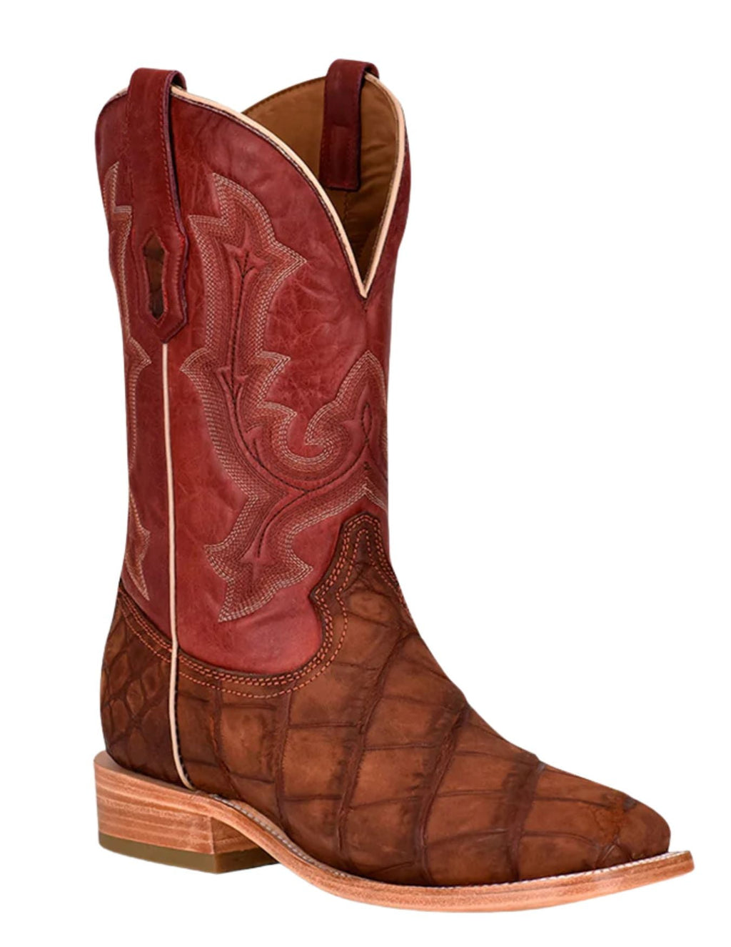 Corral Mens Cognac Alligator Square Toe Boots
