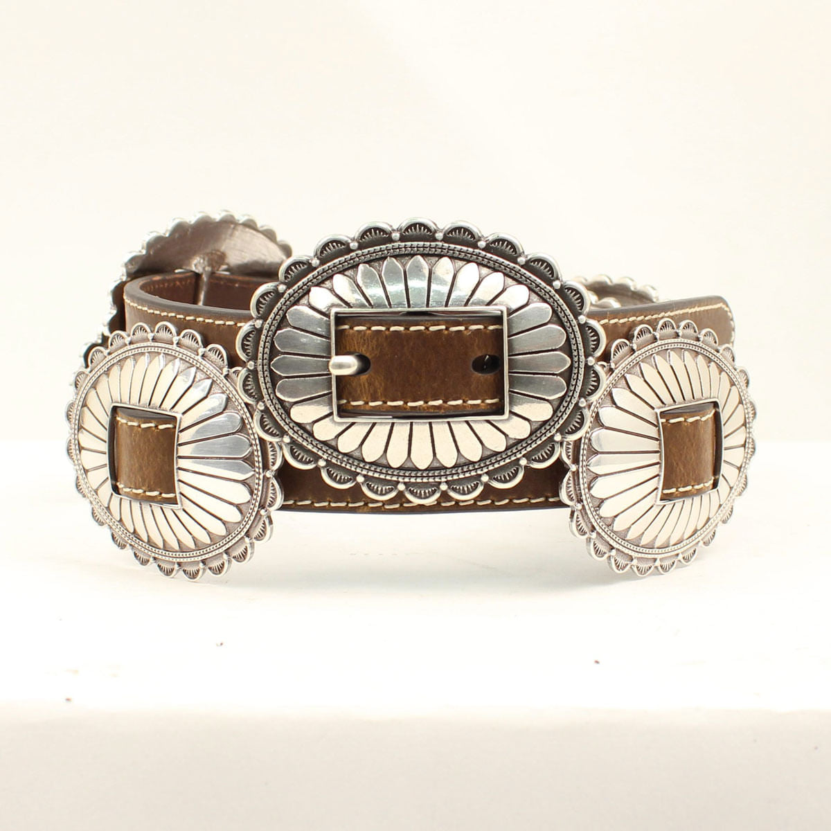 Ladies Western Silver Concho Belt