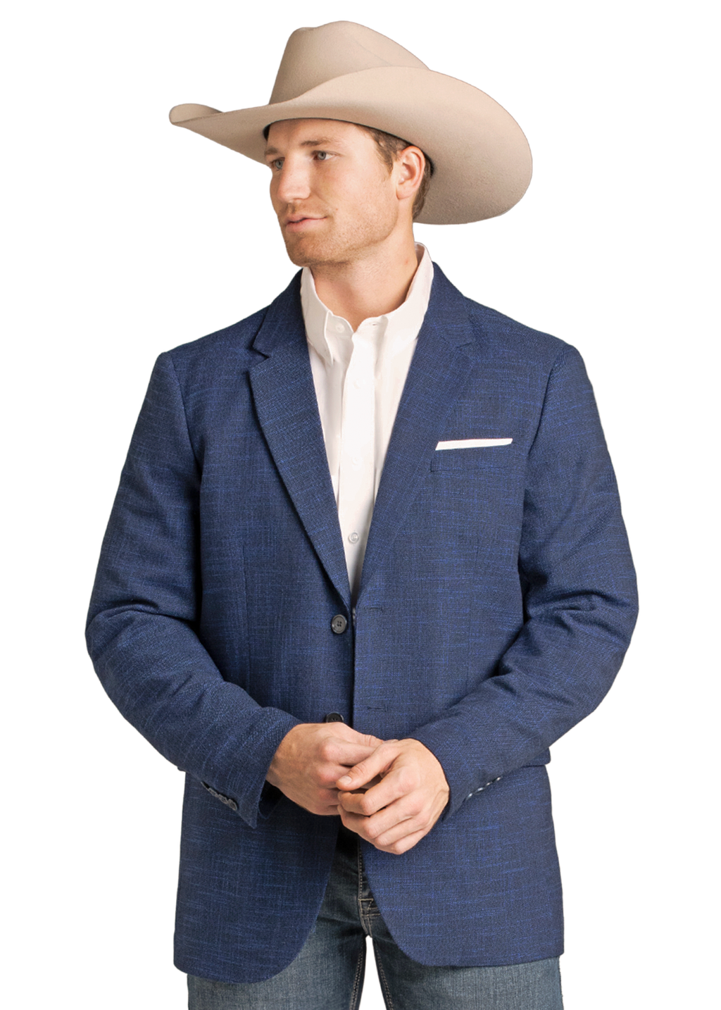 Panhandle Mens Navy Basket Weave Sportscoat