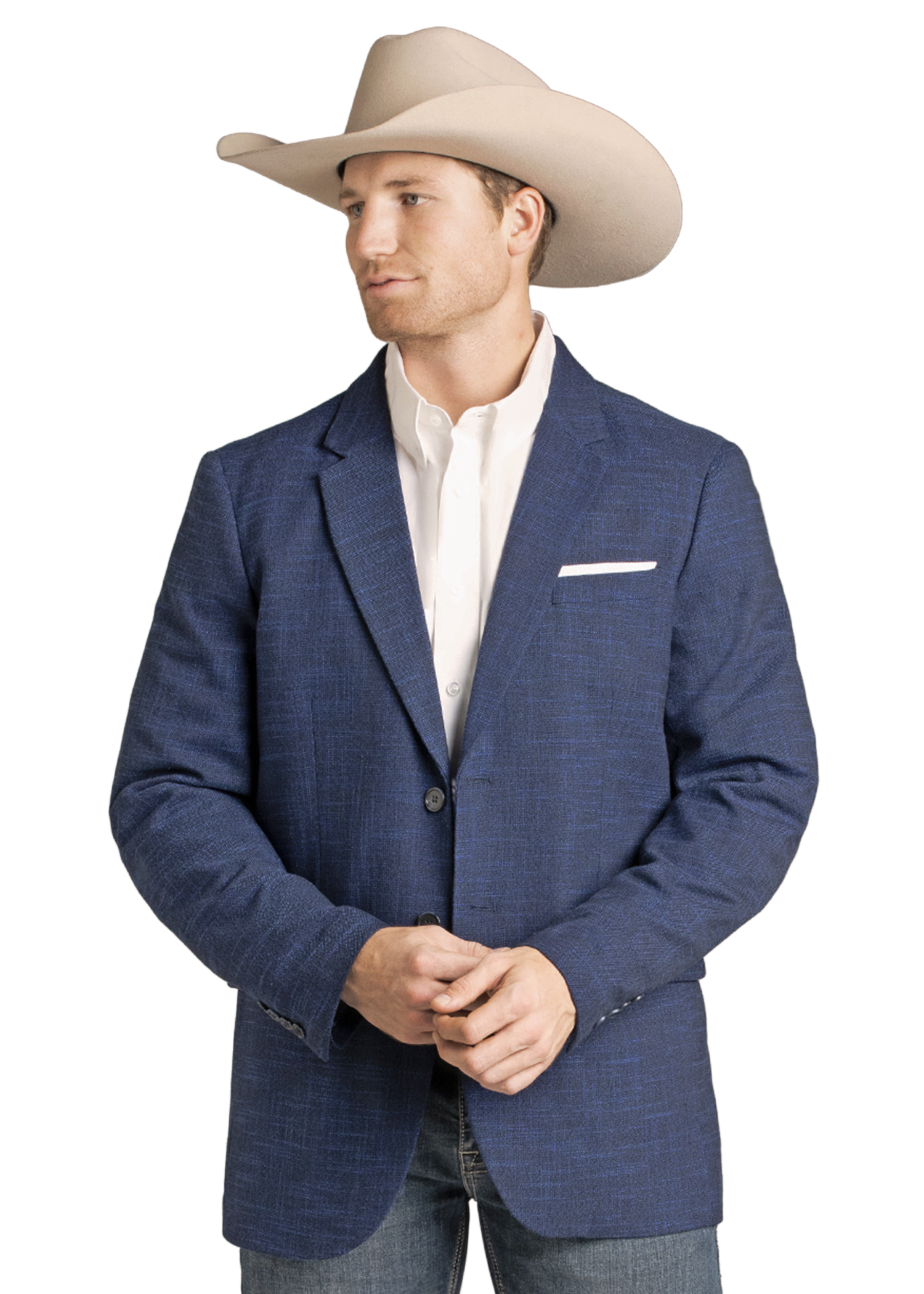 Panhandle Mens Navy Basket Weave Sportscoat