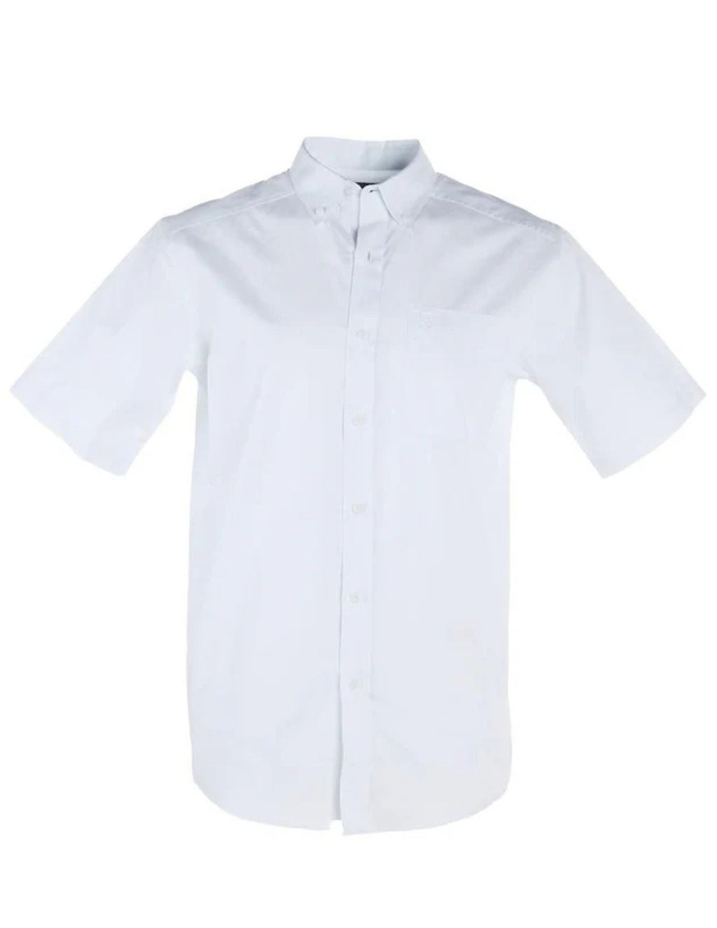 Ariat Mens White Lightweight Solid Short Sleeve Shirt