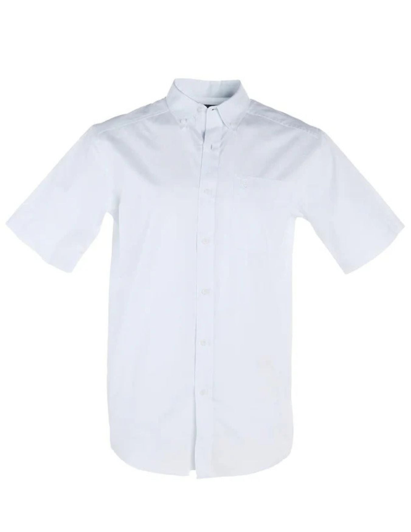 Ariat Mens White Lightweight Solid Short Sleeve Shirt