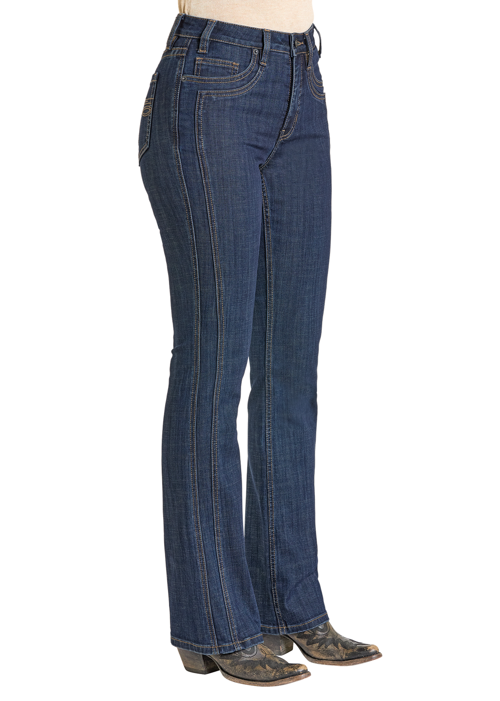 Panhandle Womens Boot Stitch Pocket Bootcut Jeans