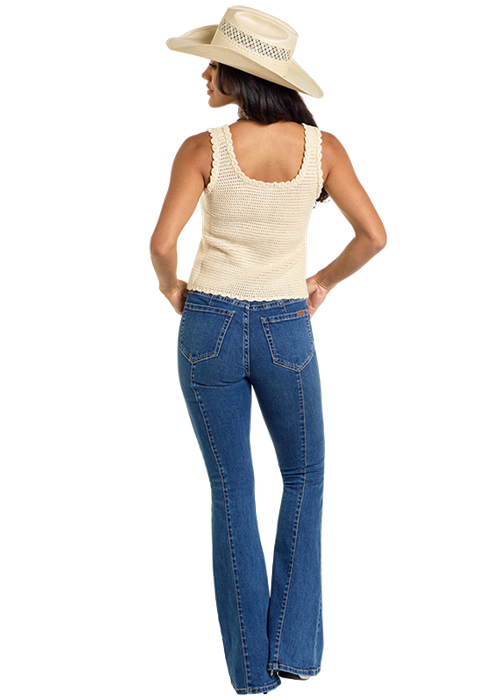 Panhandle Womens Natural Crochet Tank