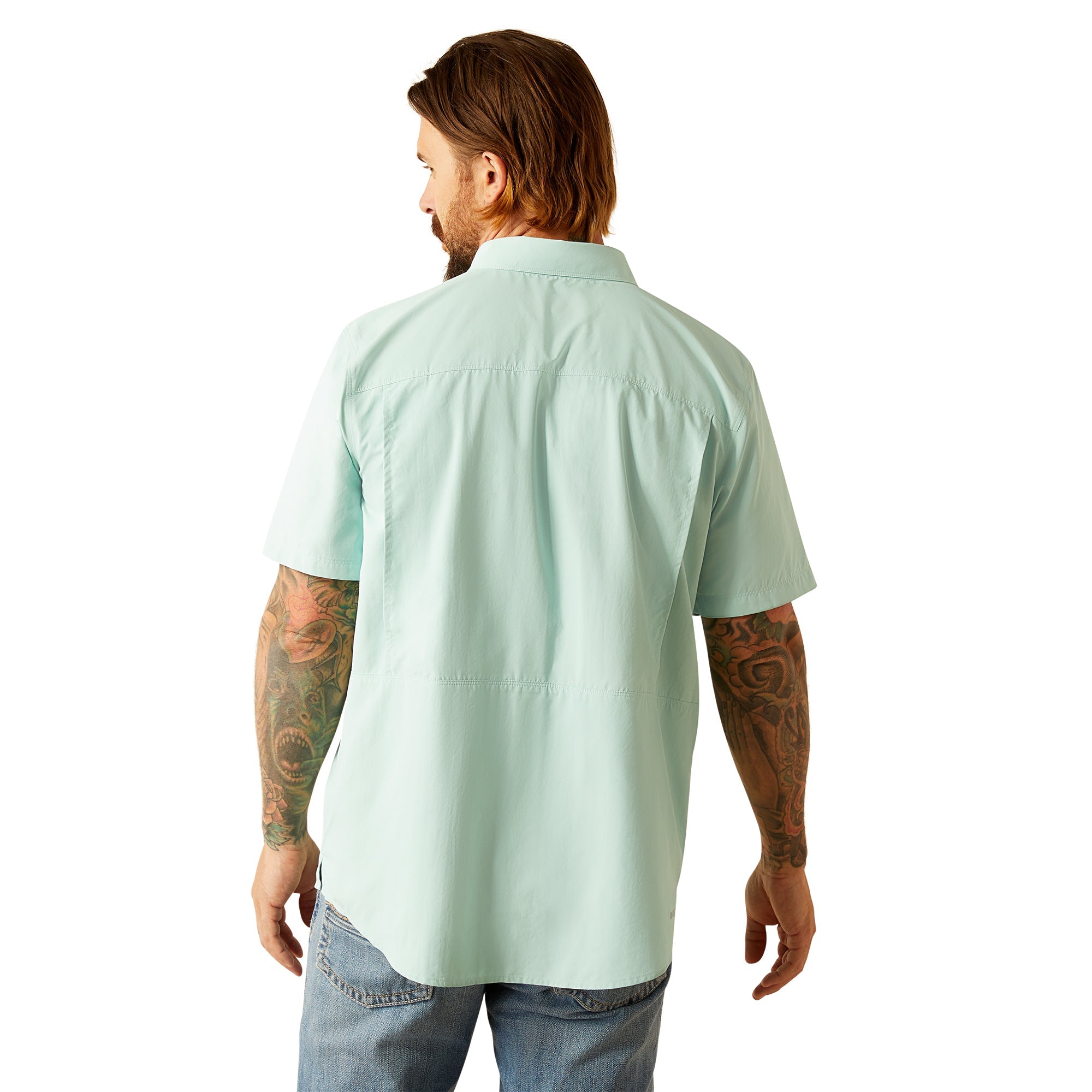 Ariat Mens Eggshell Blue VentTEK Outbound Fitted Shirt