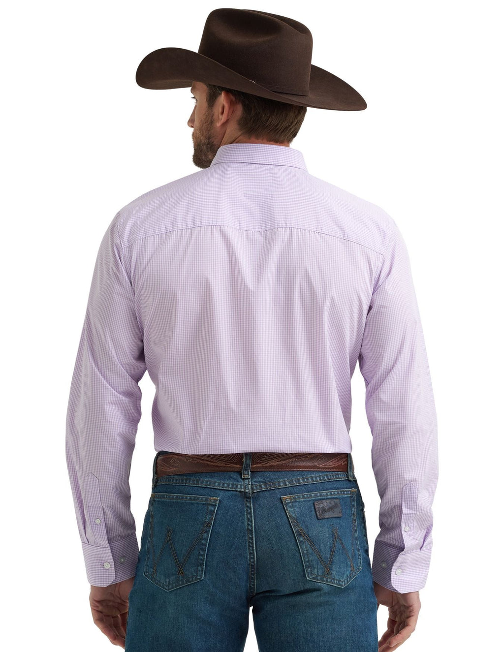 Wrangler Mens Cody Johnson Purple Printed Long Sleeve Shirt