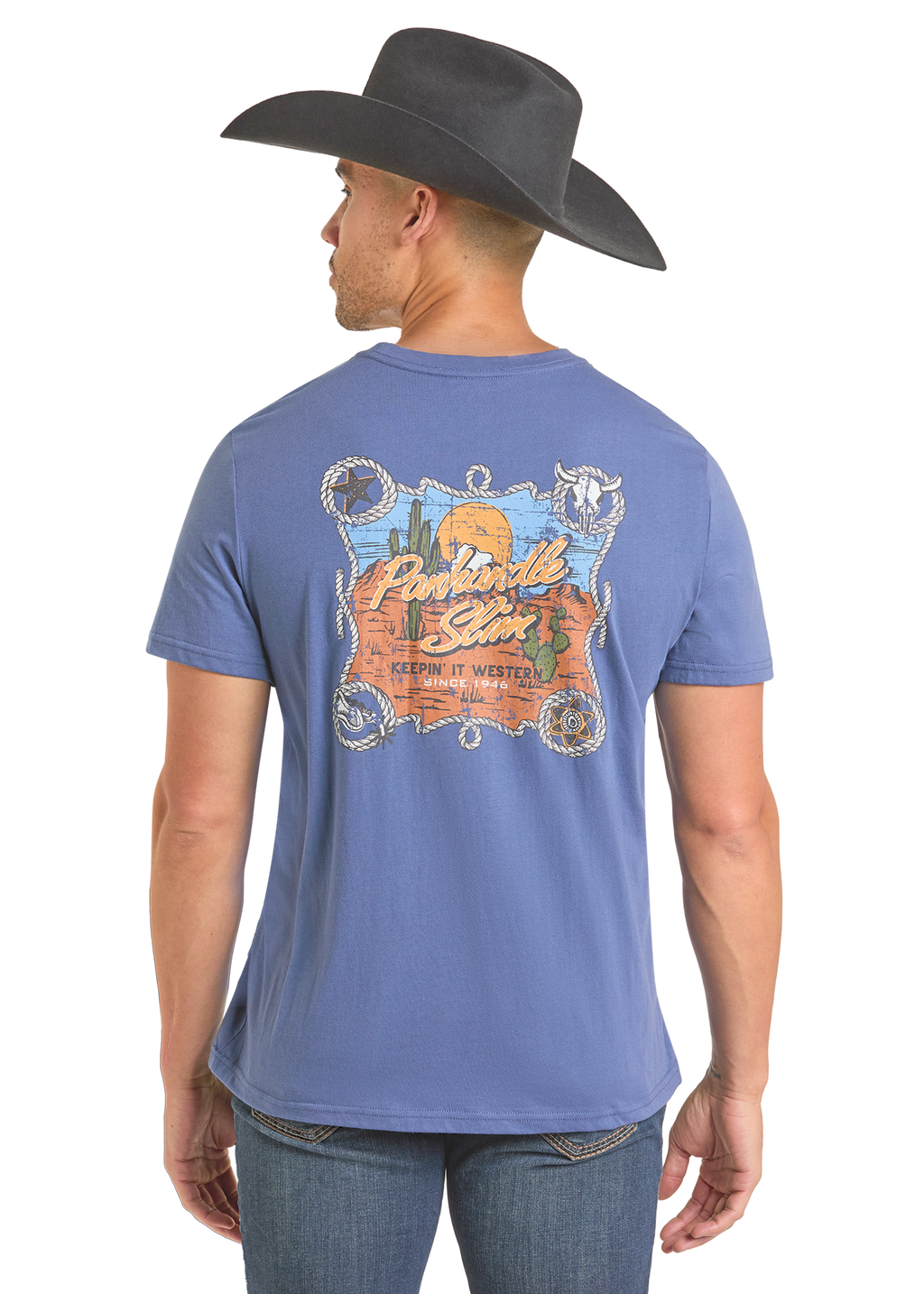 Panhandle Mens Indigo Graphic T-Shirt