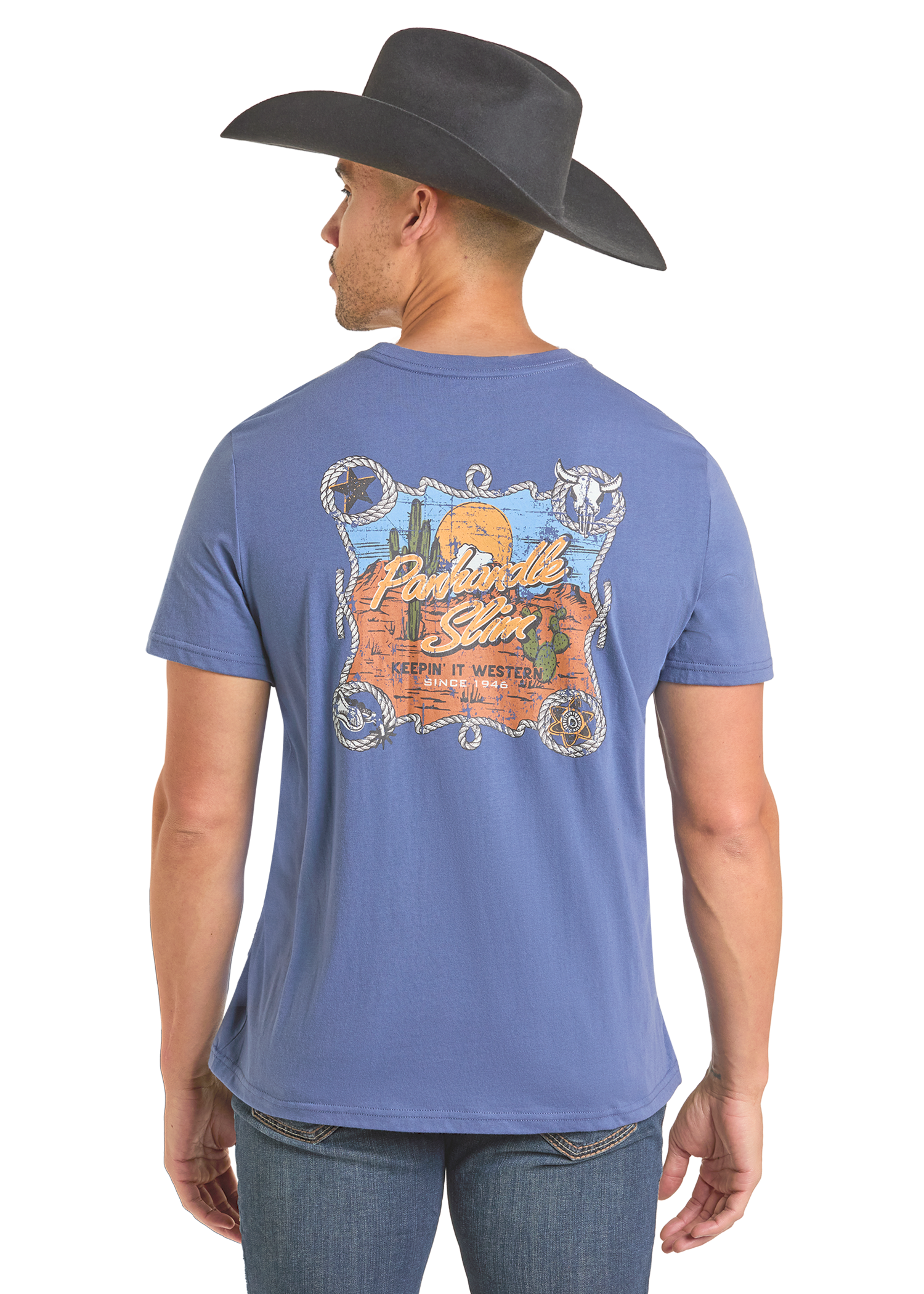 Panhandle Mens Indigo Graphic T-Shirt