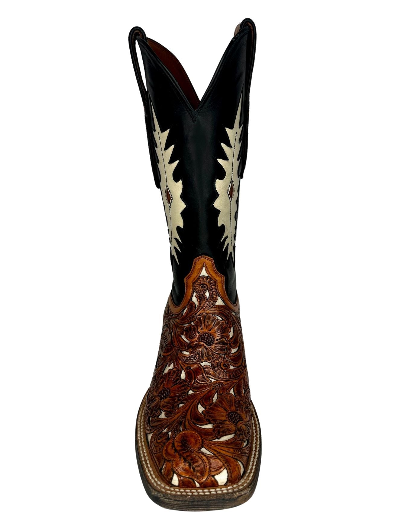 Black Jack Mens Tooled Mahogany Boots
