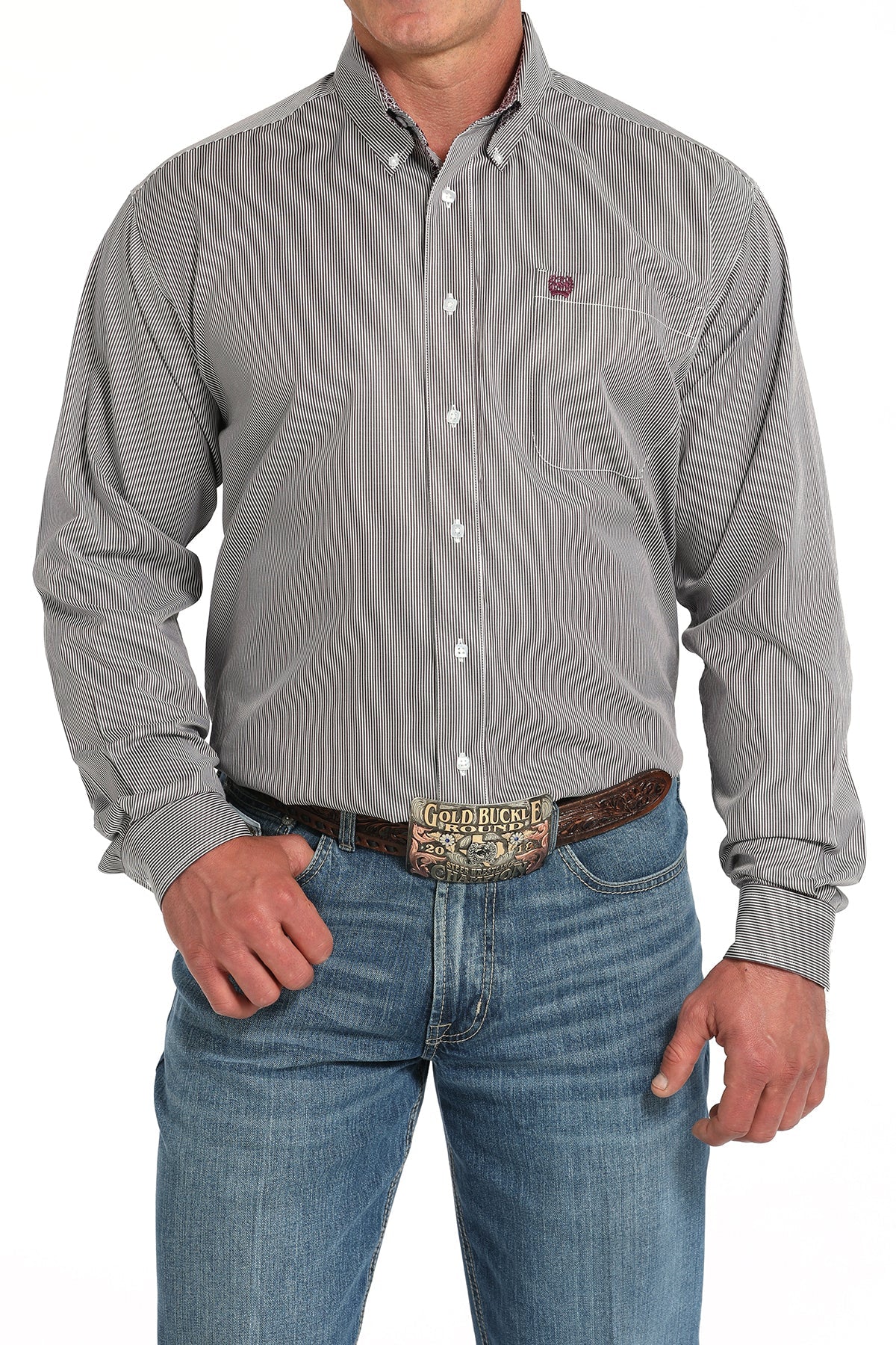 Cinch Mens Striped Button-Down Western Shirt