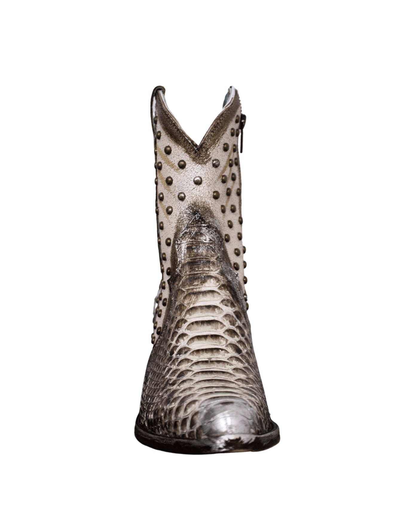 Corral Womens Natural Python Overlay and Stud Booties