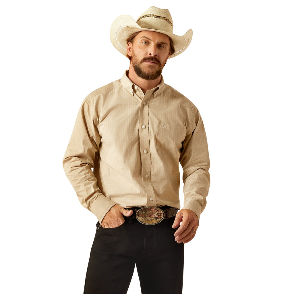 Ariat Mens Khaki Pro Series Cayson Classic Fit Shirt