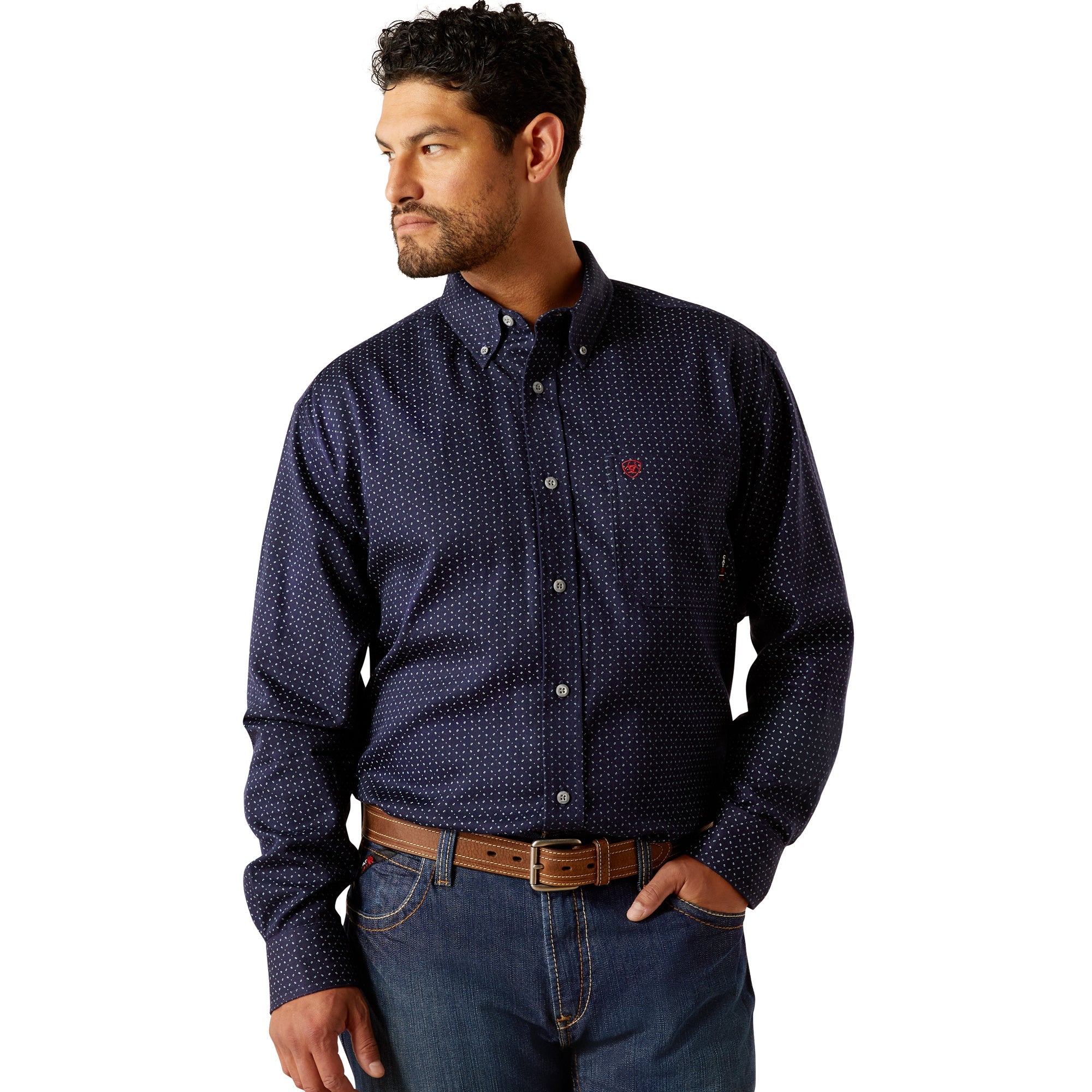 Ariat Mens Navy FR Lever Work Shirt