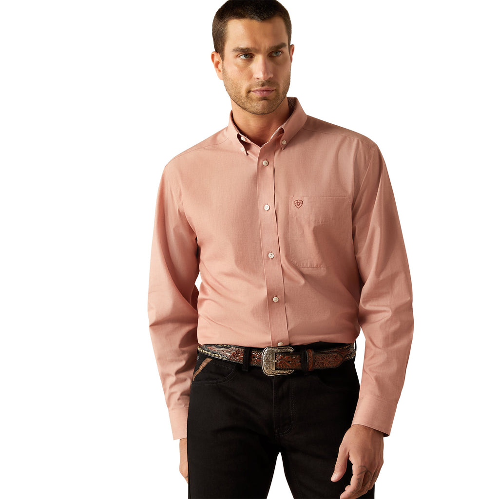 Ariat Mens Brick Wrinkle Free Solid Shirt