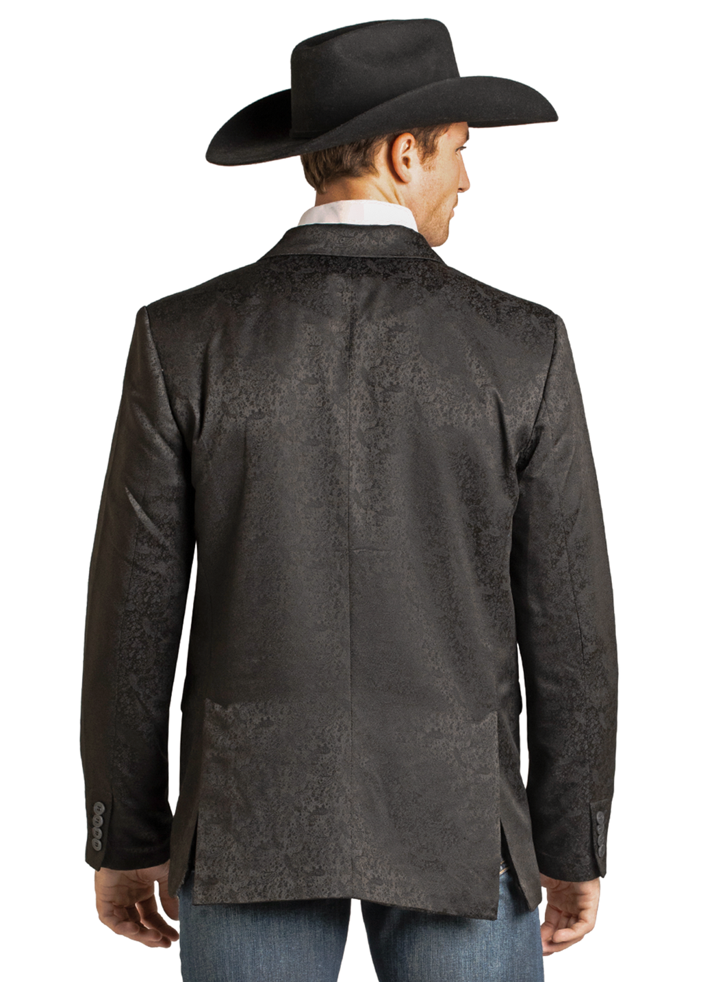 Panhandle Mens Paisley Black Sport Coat