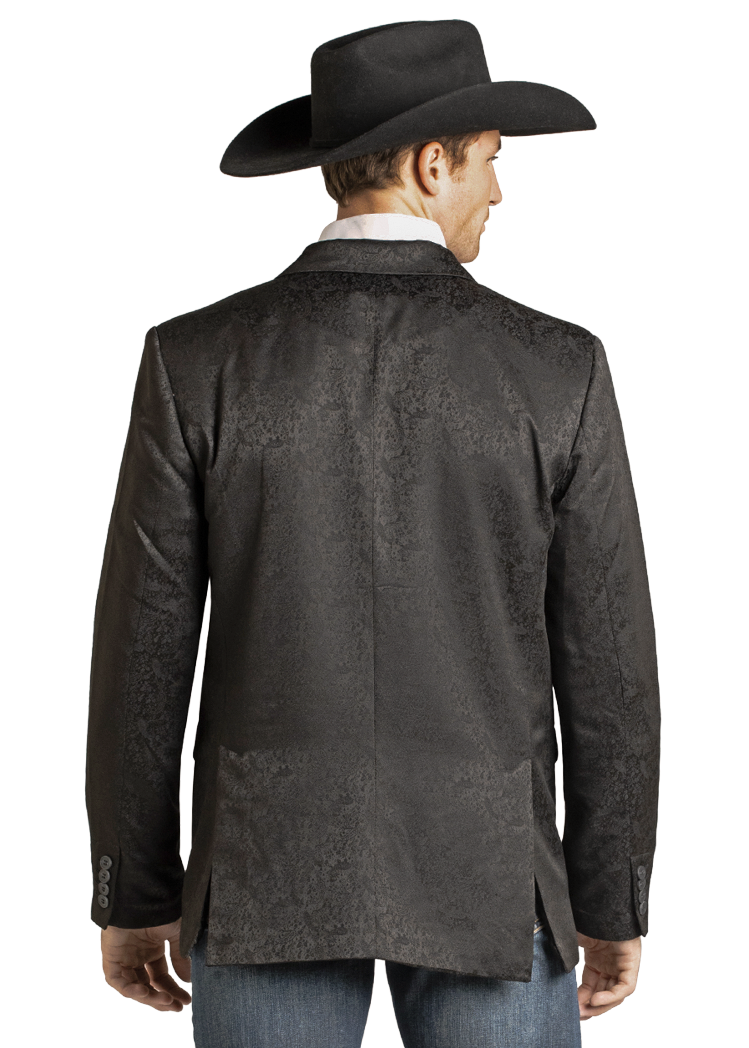 Panhandle Mens Paisley Black Sport Coat