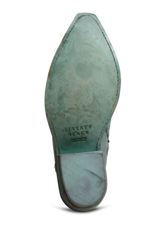 Liberty Black Womens Distressed Turquoise Boots
