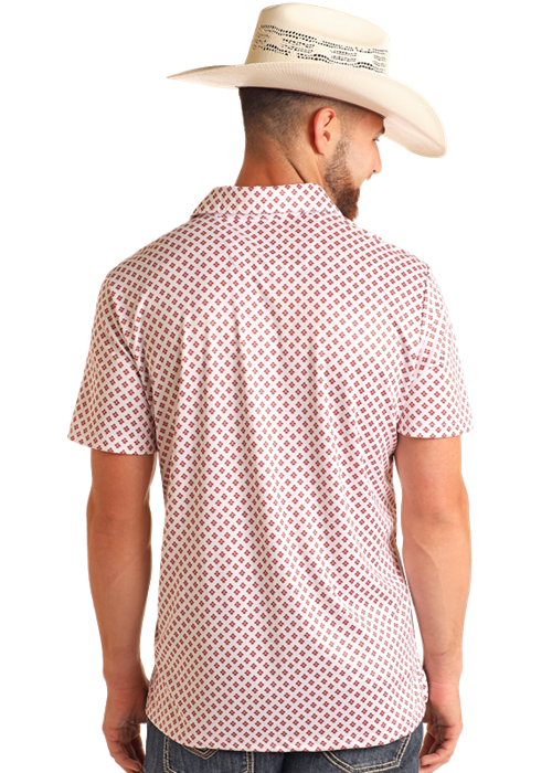 Panhandle Mens White Geo Polo