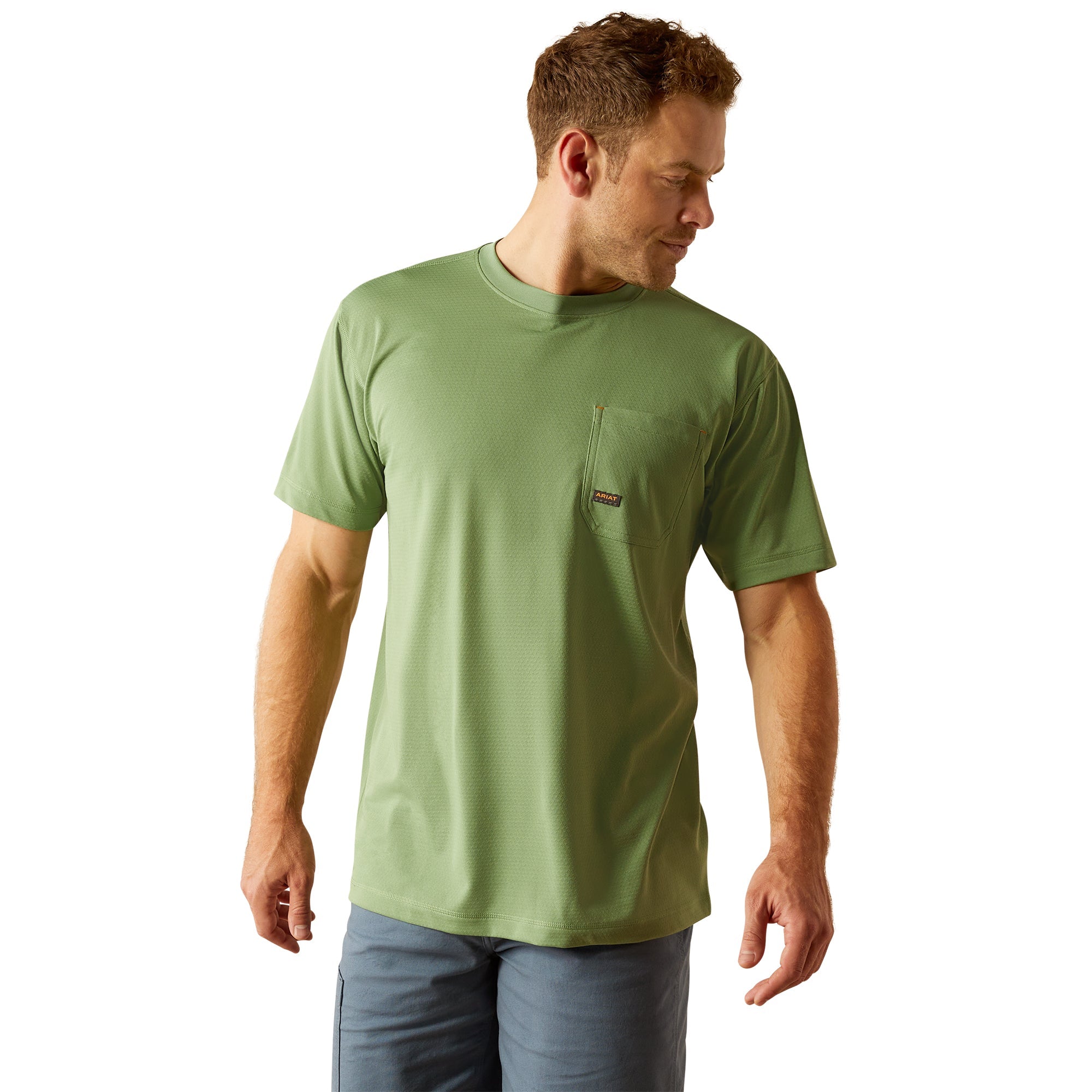 Ariat Mens Green Rebar Heat Fighter Staple T-Shirt