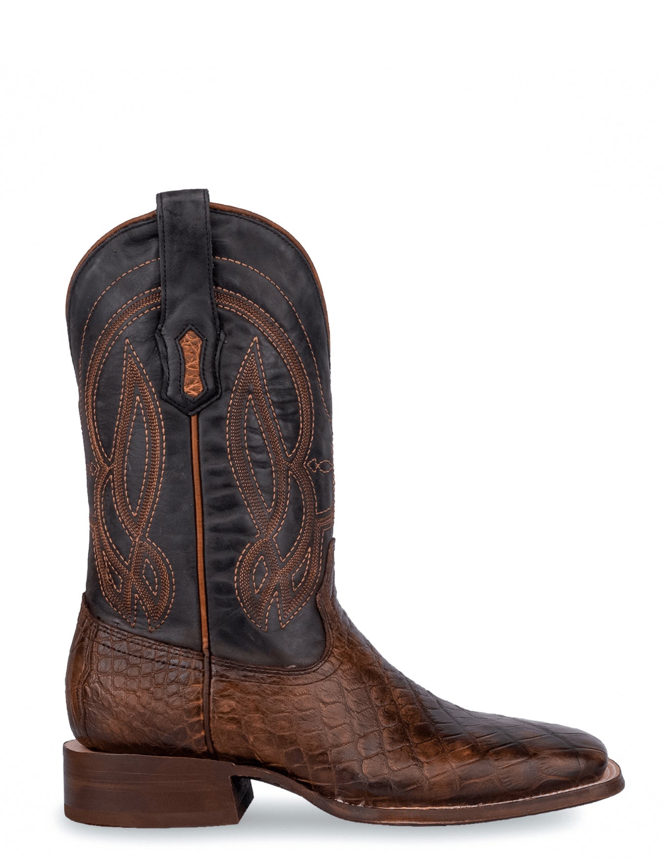 Corral Mens Honey Black Alligator Embroidery Boots