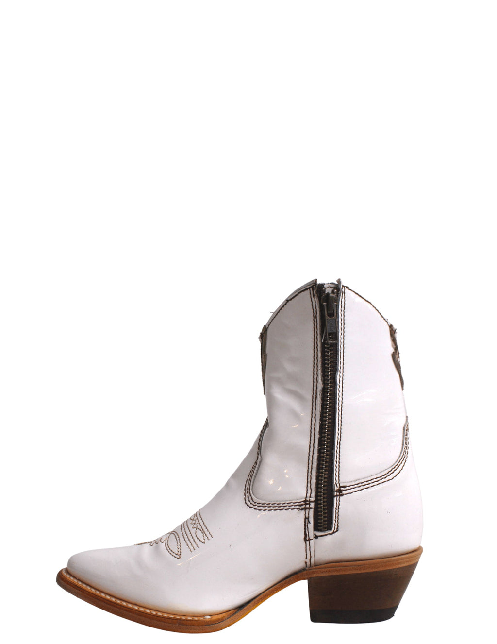 Corral Womens White Leather Overlay Booties