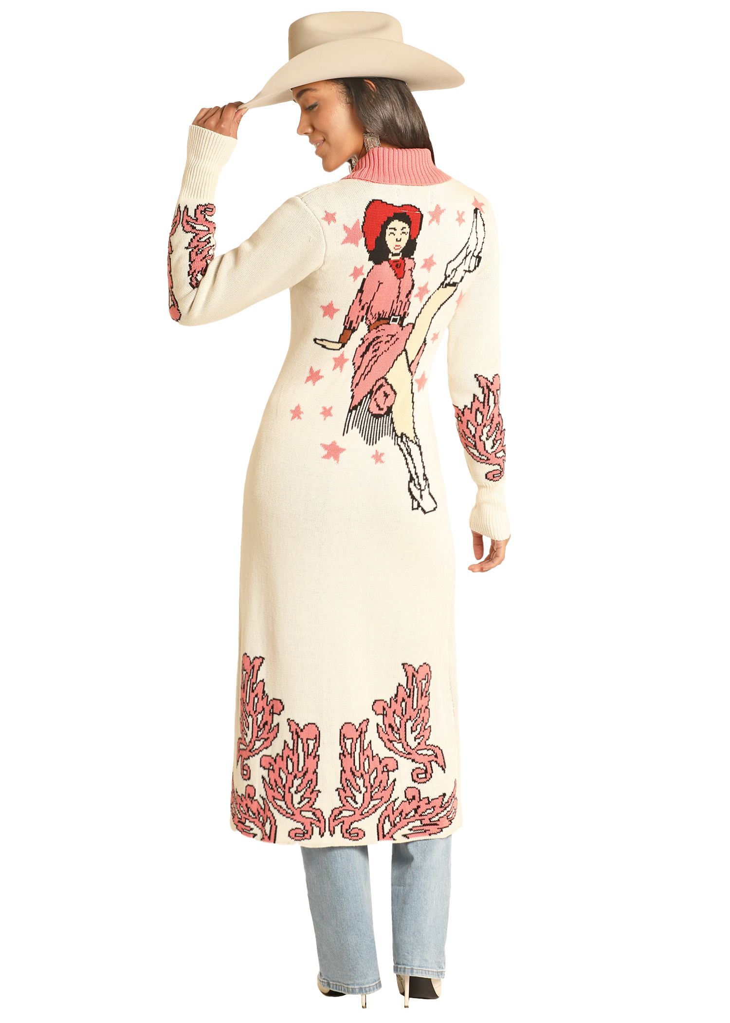 Panhandle Womens Pink Cowgirl Cardigan