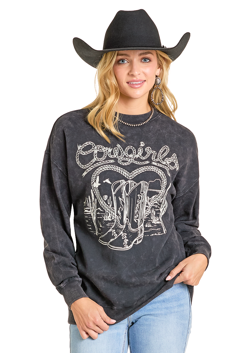 Panhandle Womens Cowgirl Graphic Pullover